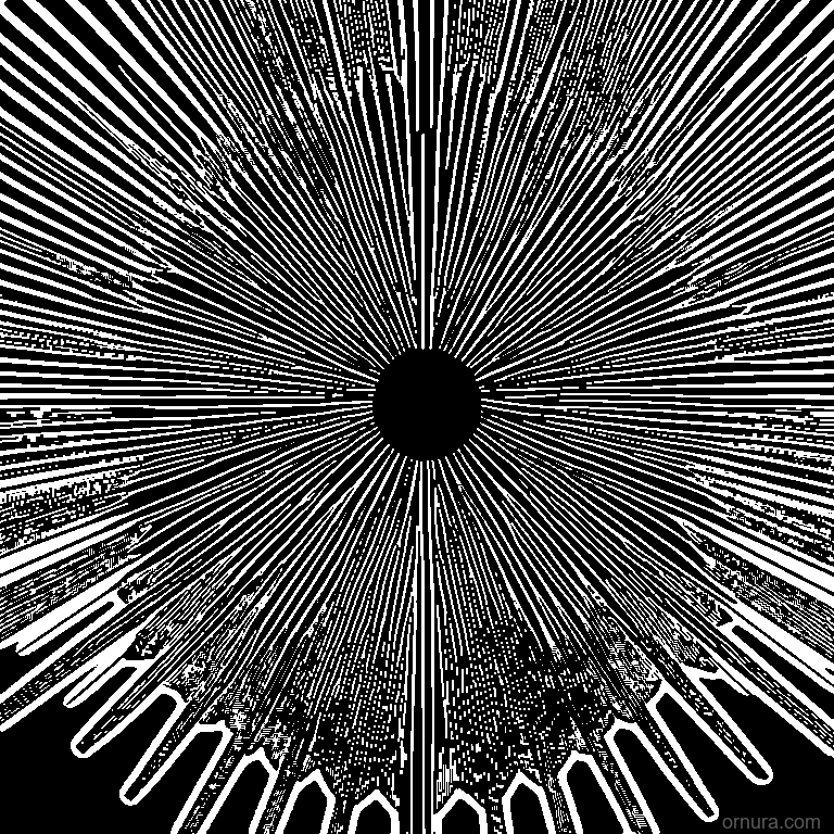 sunburst pattern rays printable coloring page - free printable black and white line art for kids and adults
