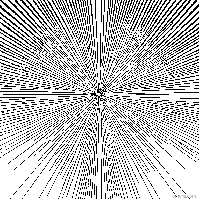 sunburst pattern rays template coloring page - free printable black and white line art for kids and adults