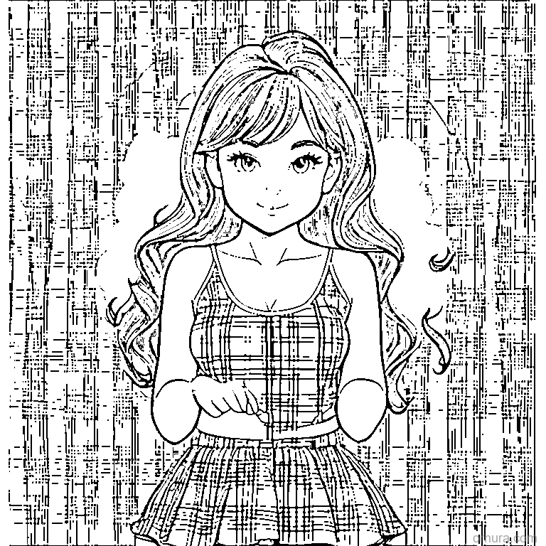 tartan plaid pattern coloring page - free printable black and white line art for kids and adults