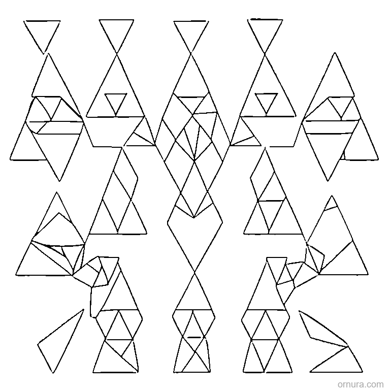 triangle pattern tessellation coloring page coloring page - free printable black and white line art for kids and adults