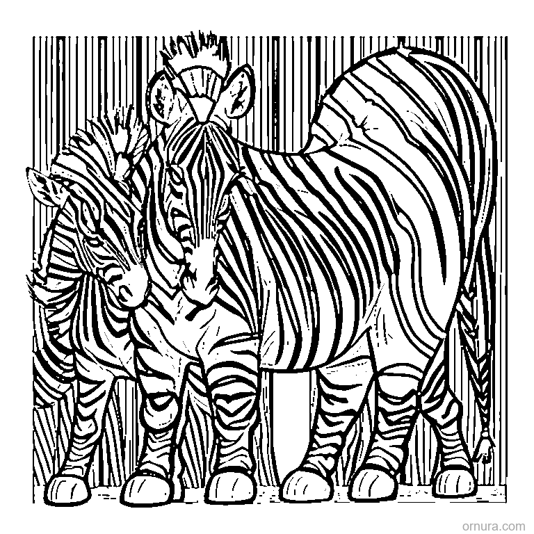 zebra stripe pattern coloring page - free printable black and white line art for kids and adults