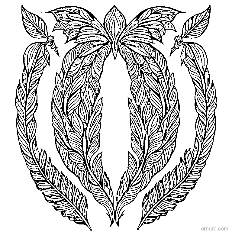 zentangle feather motifs printable coloring page - free printable black and white line art for kids and adults