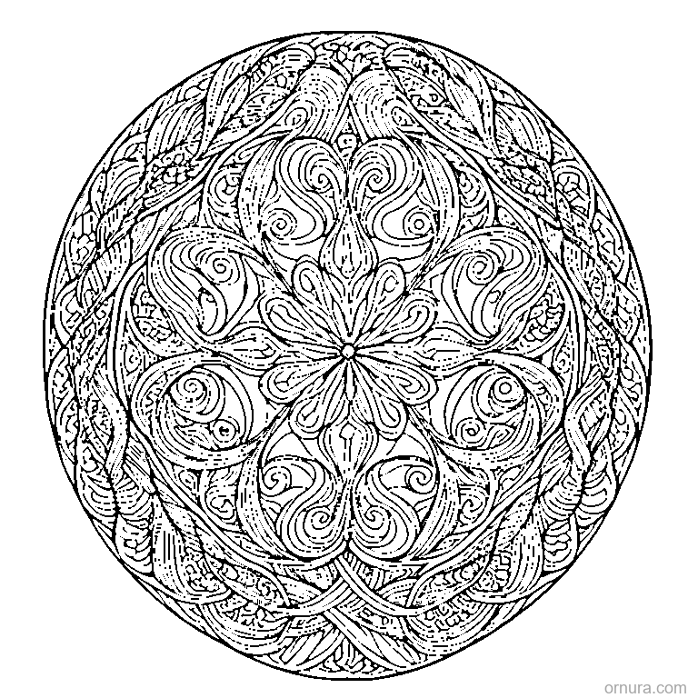 zentangle flowing swirls coloring page coloring page - free printable black and white line art for kids and adults