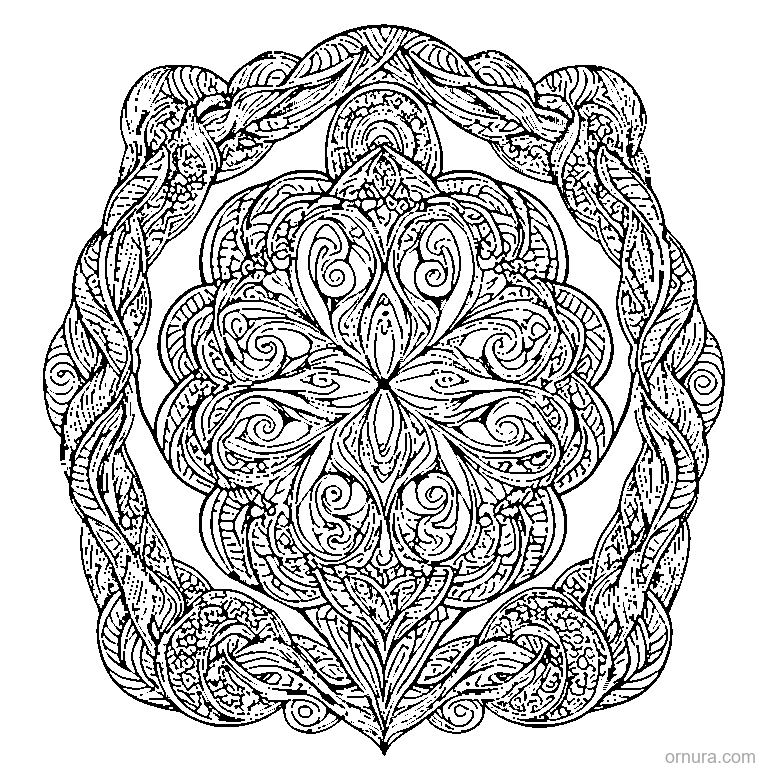 zentangle flowing swirls printable coloring page - free printable black and white line art for kids and adults