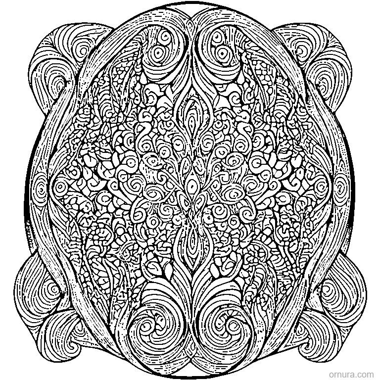 zentangle flowing swirls template coloring page - free printable black and white line art for kids and adults