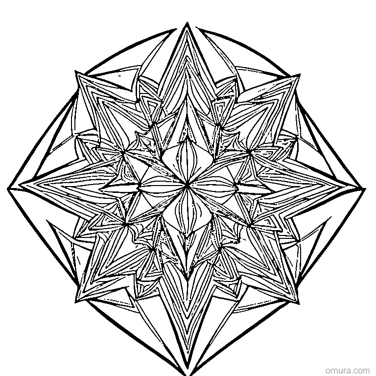 zentangle geometric triangles printable coloring page - free printable black and white line art for kids and adults