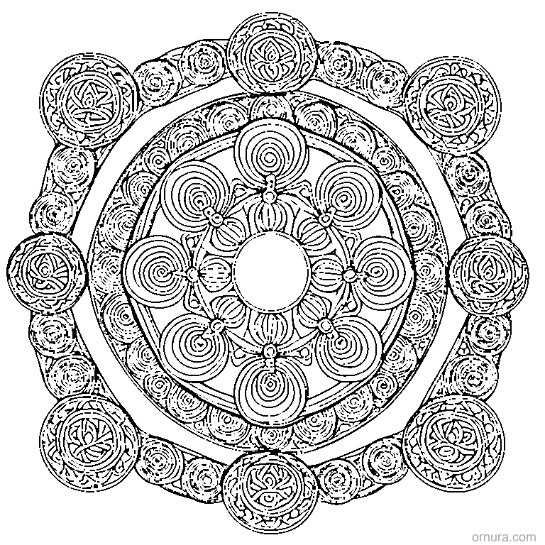 zentangle interlocking circles coloring page coloring page - free printable black and white line art for kids and adults