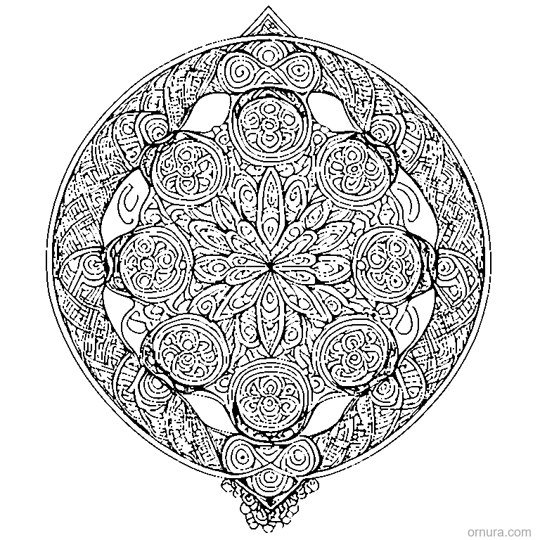 zentangle interlocking circles design coloring page - free printable black and white line art for kids and adults
