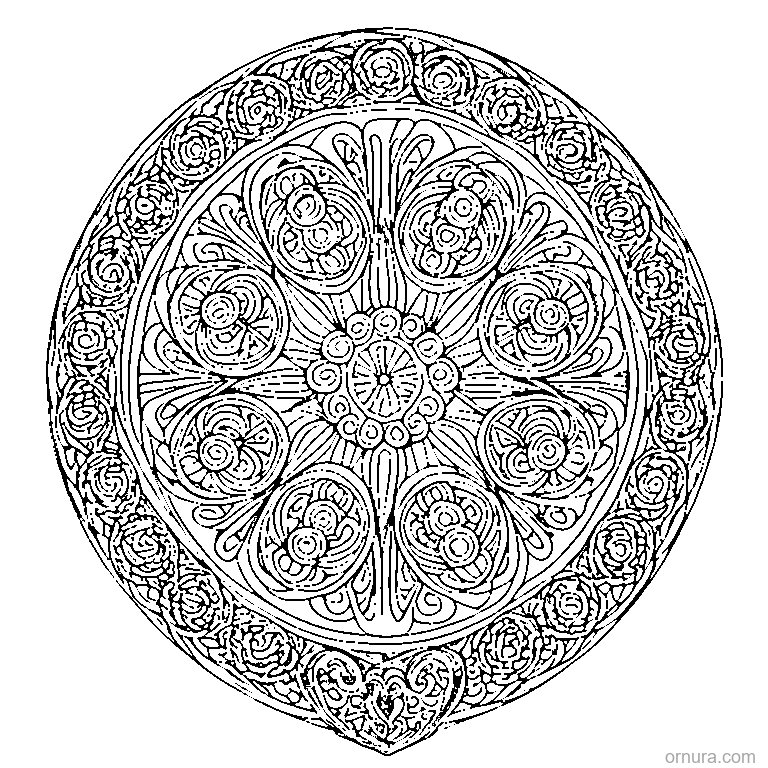 zentangle interlocking circles template coloring page - free printable black and white line art for kids and adults