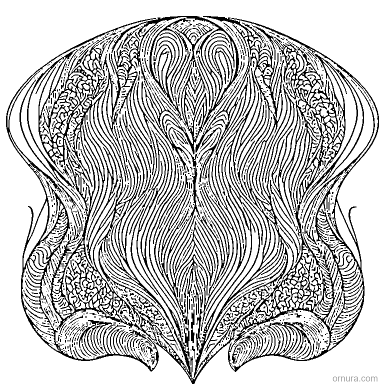 zentangle wave lines design coloring page - free printable black and white line art for kids and adults
