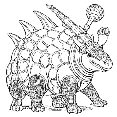 ankylosaurus with a club tail coloring pages