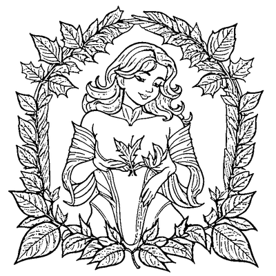 Autumn Leaf With Curled Edges Design
