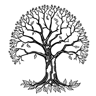 Bare Tree With Falling Leaves coloring page variation 3
