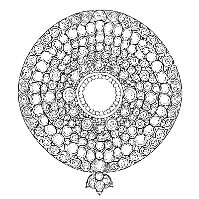 Bead Pattern Circles In Row coloring page variation 3