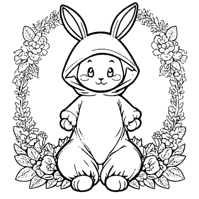 Bunny In A Ghost Costume coloring page - free printable