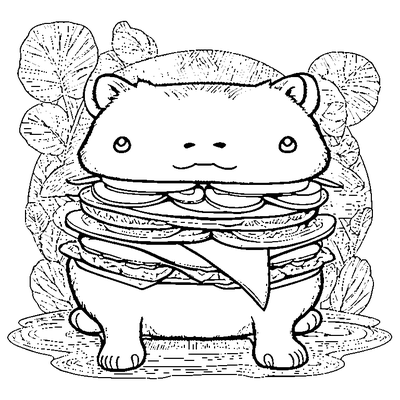 Capybara Eating A Sandwich coloring page - free printable