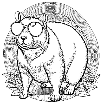 Capybara Wearing Sunglasses coloring page - free printable