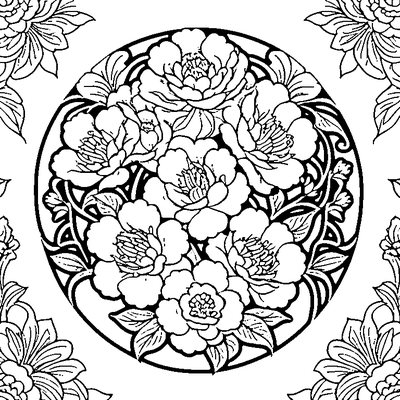 Chinoiserie Pattern Asian Flor Printable