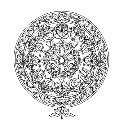 Circular Leaf Mandala Pattern Coloring Page