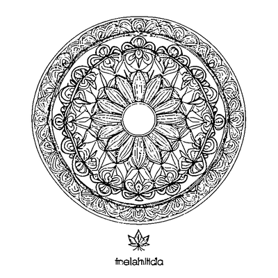 Circular Leaf Mandala Pattern coloring page variation 4