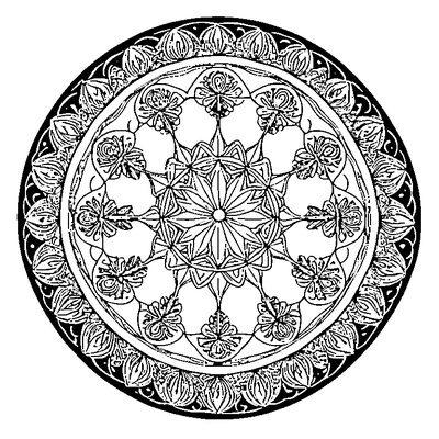 Circular Leaf Mandala Pattern coloring page variation 5