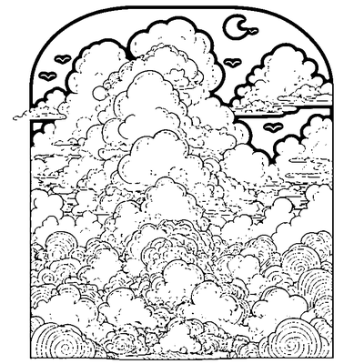 Cloud Pattern Simple coloring page variation 3