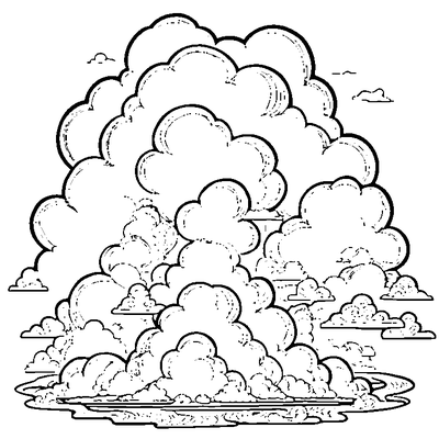 Cloud Pattern Simple coloring page variation 4