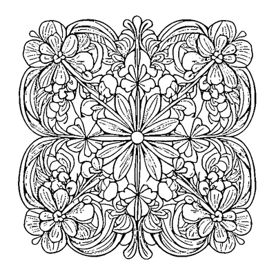 Clover Pattern Repeated coloring page variation 1