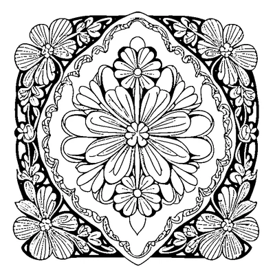 Clover Pattern Repeated coloring page variation 3