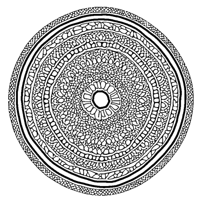 Cobblestone Pattern Round Template
