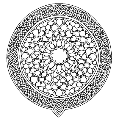 Cobblestone Pattern Round coloring page variation 1