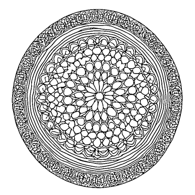 Cobblestone Pattern Round coloring page variation 2