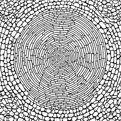 Cobblestone Pattern Round coloring page variation 3
