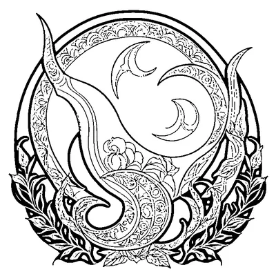 crescent moon pattern coloring pages