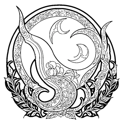 Crescent Moon Pattern coloring page variation 1