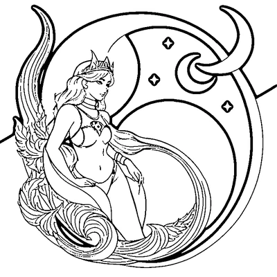 Crescent Moon Pattern coloring page variation 3