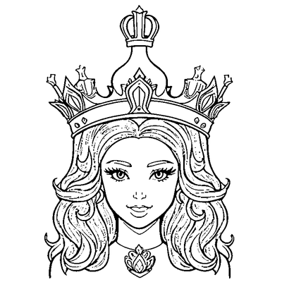 Crown Pattern Simple coloring page variation 1