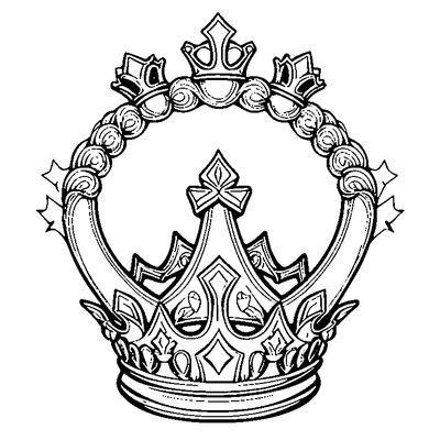 Crown Pattern Simple coloring page variation 2