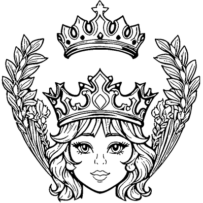Crown Pattern Simple coloring page variation 4