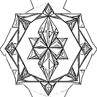 Crystal Pattern Geometric coloring page variation 1