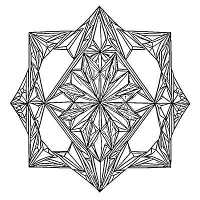 Crystal Pattern Geometric coloring page variation 2