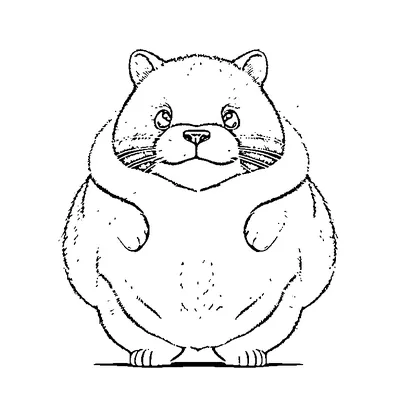 Cute Capybara Curled Into A Ball coloring page - free printable