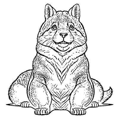 Cute Capybara From Front coloring page - free printable