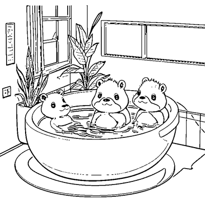 Cute Capybara In A Bathtub