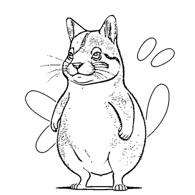 Cute Capybara Sitting On Hind Legs coloring page - free printable