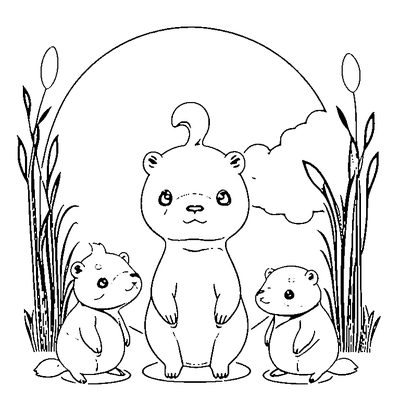 Cute Capybara Sitting