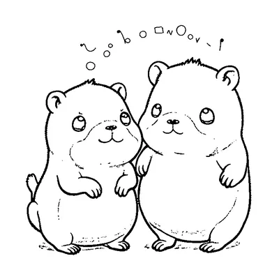 Cute Capybara Smiling coloring page