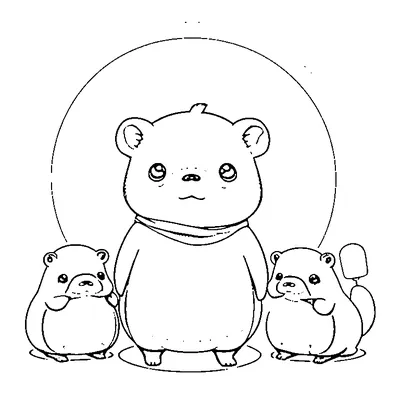 Cute Capybara Standing coloring page - free printable