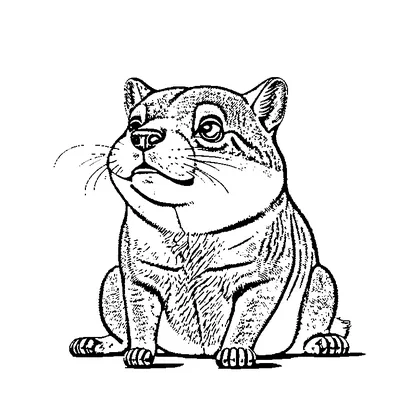 Cute Capybara With Head Tilted Curiously coloring page - free printable