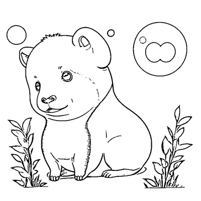 Cute Capybara With Orange On Head coloring page